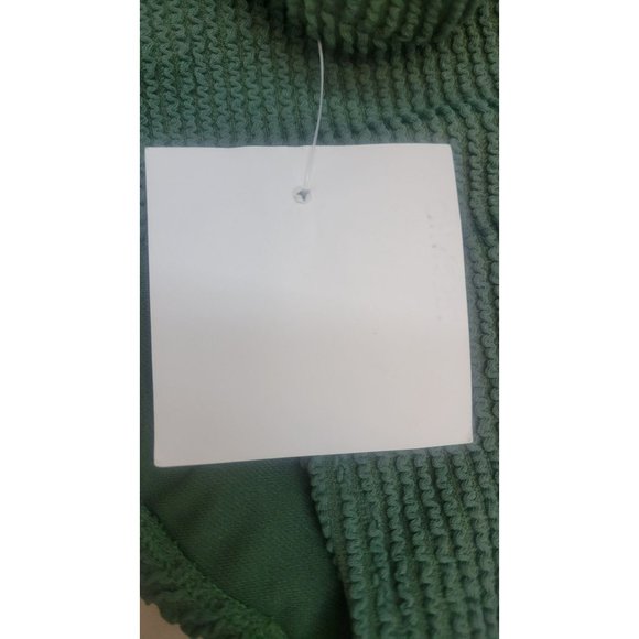 Women Textured Square Neck High Coverage One Piece Swimsuit Kona Sol Green Small - Picture 6 of 9